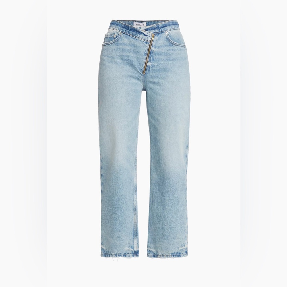 Frame Le Jane Asymmetric Zip Crop Jeans